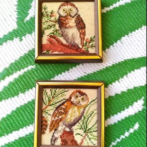 Vintage Owl Needlework Crewl